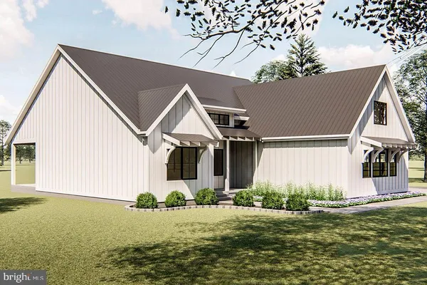 a view of a house with backyard and garden
