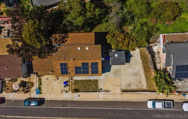 an aerial view of multiple house