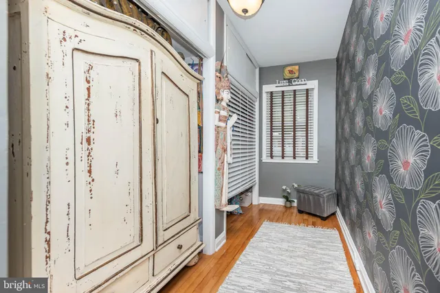 a balcony with a couch