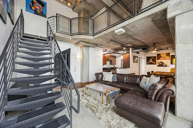 a living room with furniture