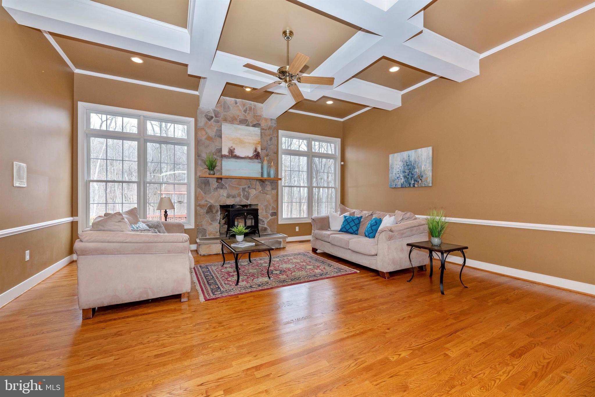 4340 Basford Road Frederick, MD 21703 - Photo 12 of 58 Great Room has a Floor to Ceiling Stone Fireplace