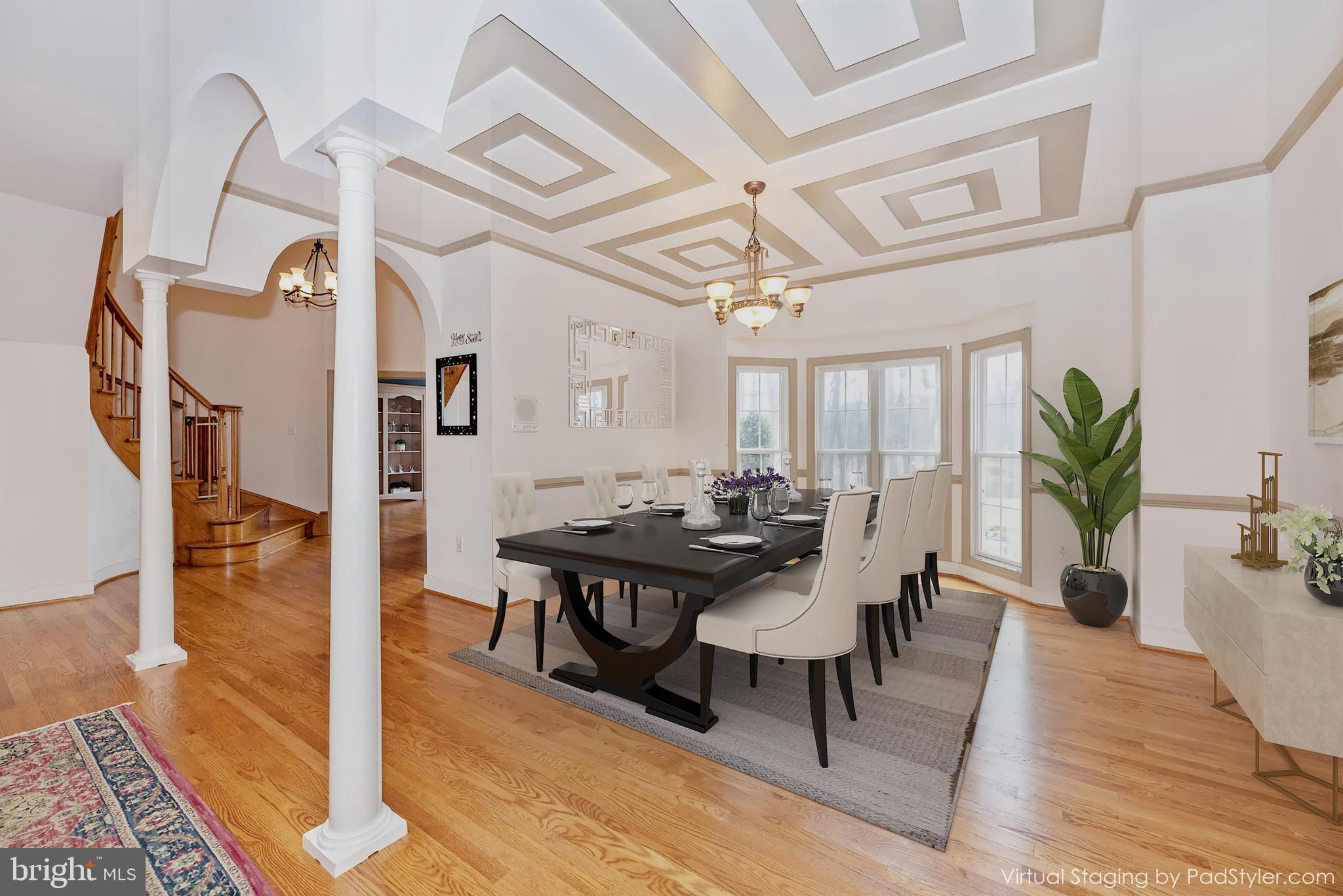 4340 Basford Road Frederick, MD 21703 - Photo 9 of 58 Dining Room with Gorgeous Ceiling Detailing