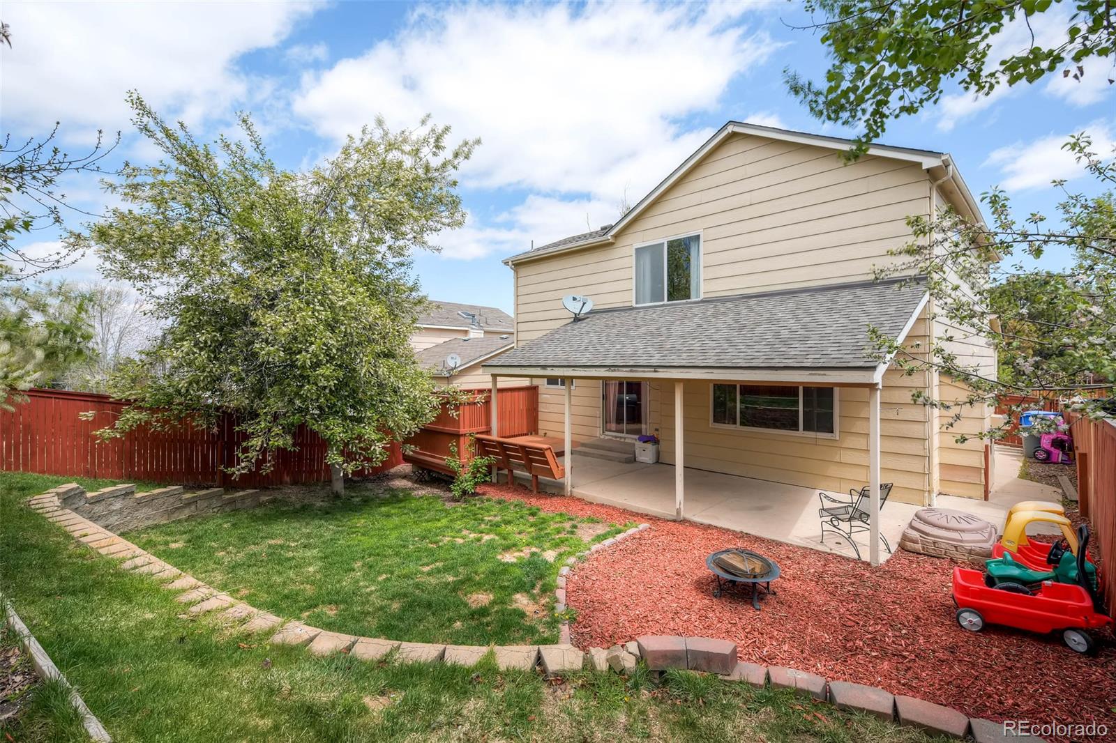 9645 South Castle Ridge Circle Highlands Ranch, CO 80129 - Photo 6 of 28 front view of a house with a yard