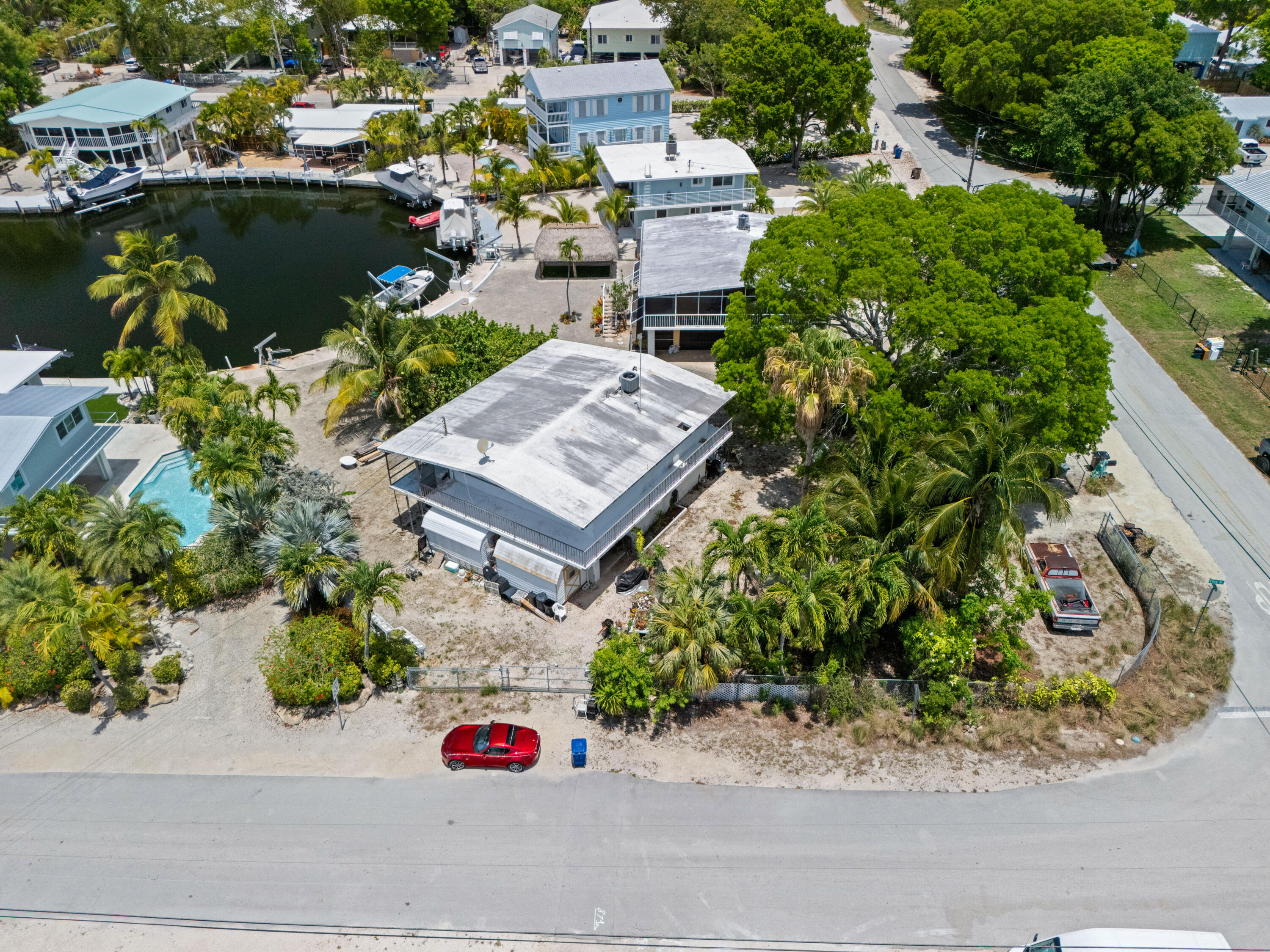 778 Canal Street Key Largo, FL 33037 - Photo 9 of 34 an aerial view of a house with a garden and plants