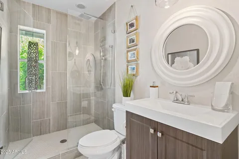 a workspace with furniture and window