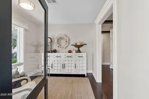 a view of bathroom with a window