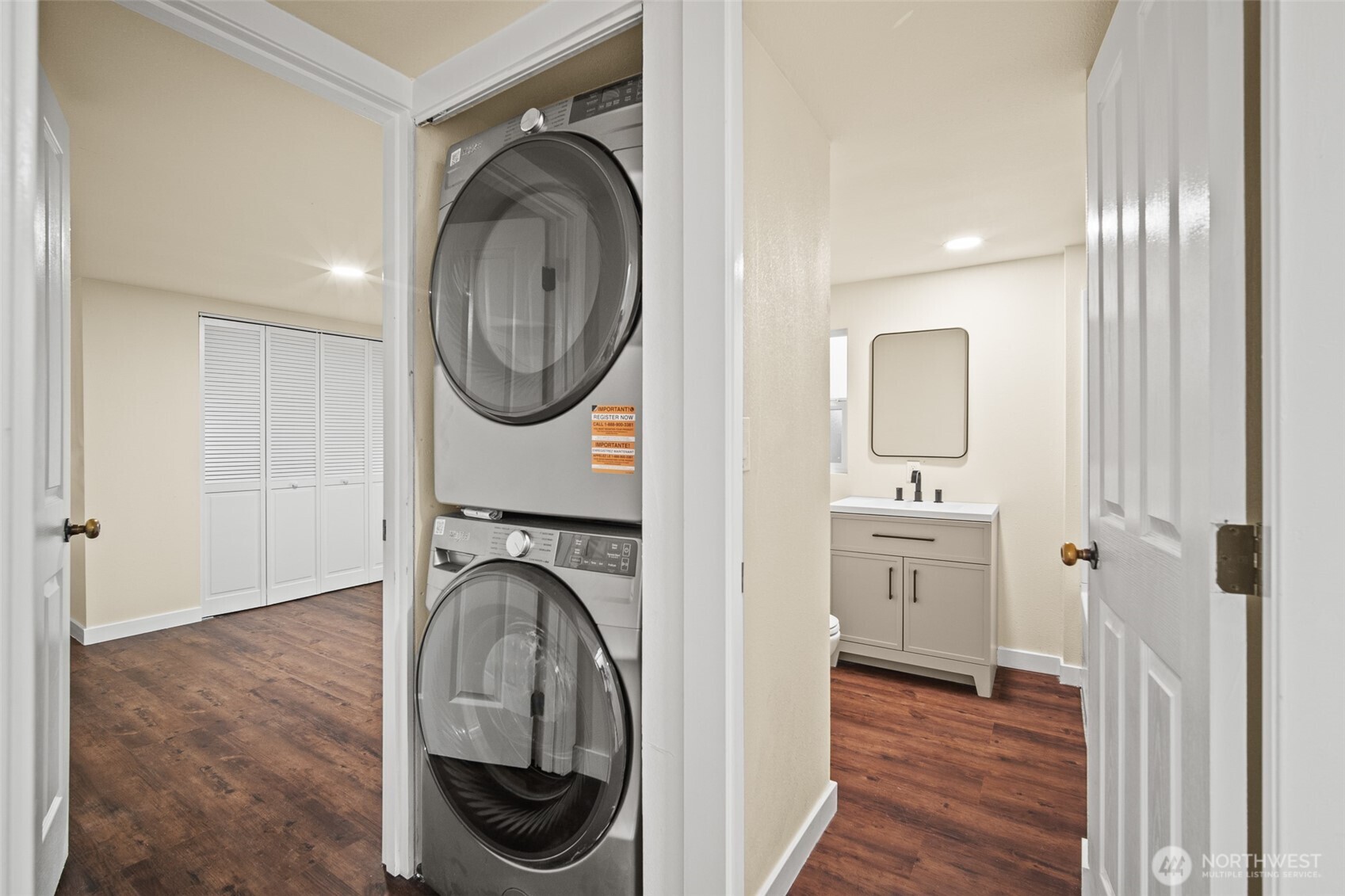 2392 Douglas Road, Unit 4 Ferndale, WA 98248 - Photo 16 of 39 a view of a hallway with washer and dryer