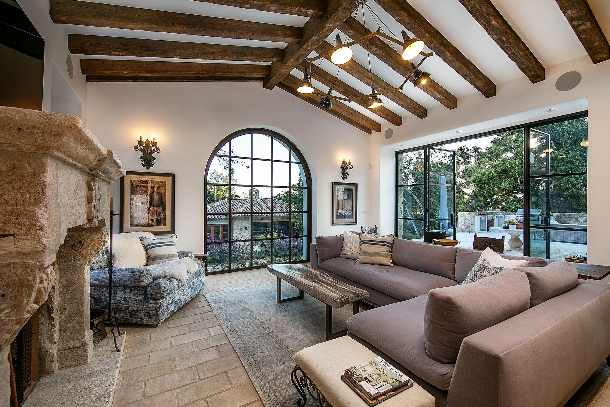 747 Via Manana Montecito, CA 93108 - Photo 12 of 49 a living room with furniture and a floor to ceiling window