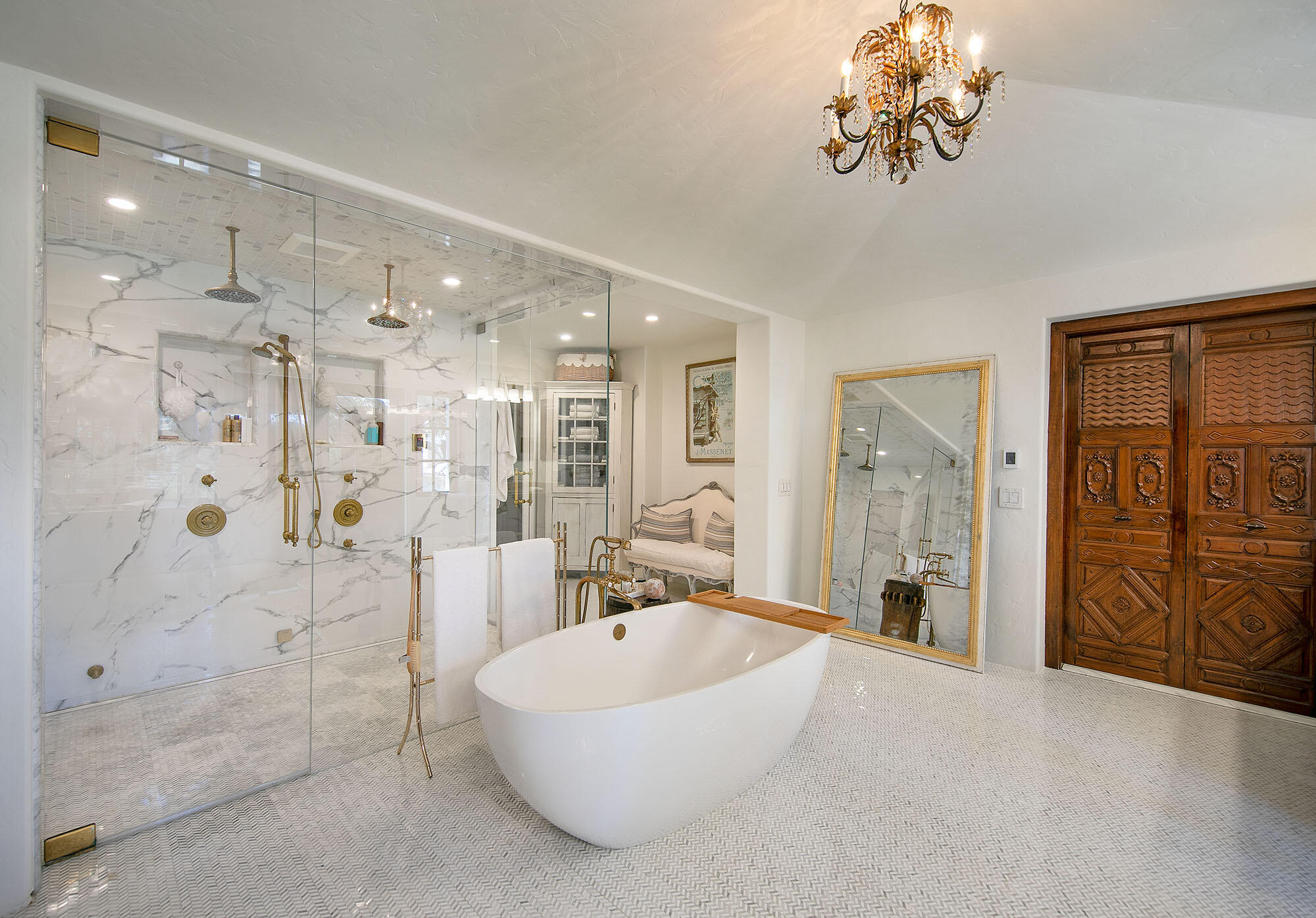 747 Via Manana Montecito, CA 93108 - Photo 21 of 49 a spacious bathroom with a bathtub shower and sink