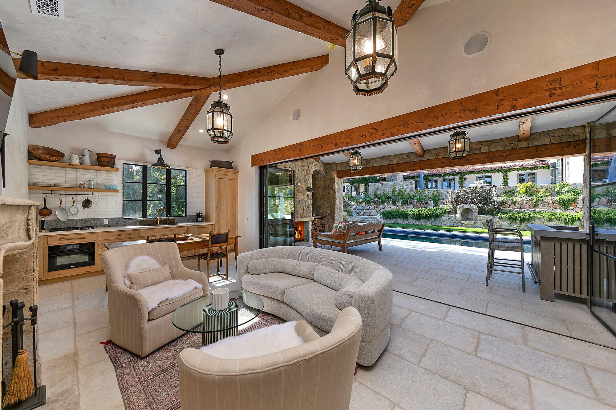 747 Via Manana Montecito, CA 93108 - Photo 34 of 49 a living room with patio furniture and a grill
