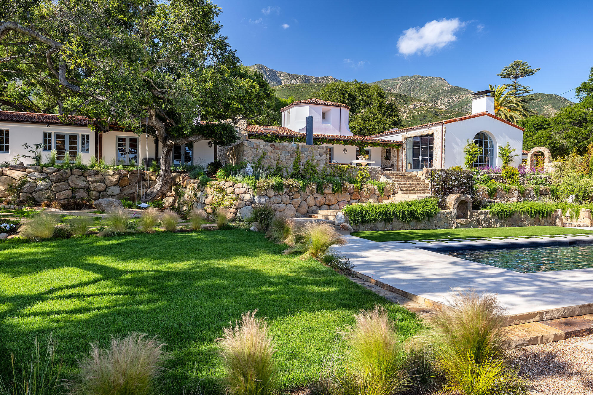 747 Via Manana Montecito, CA 93108 - Photo 41 of 49 a front view of a house with a garden