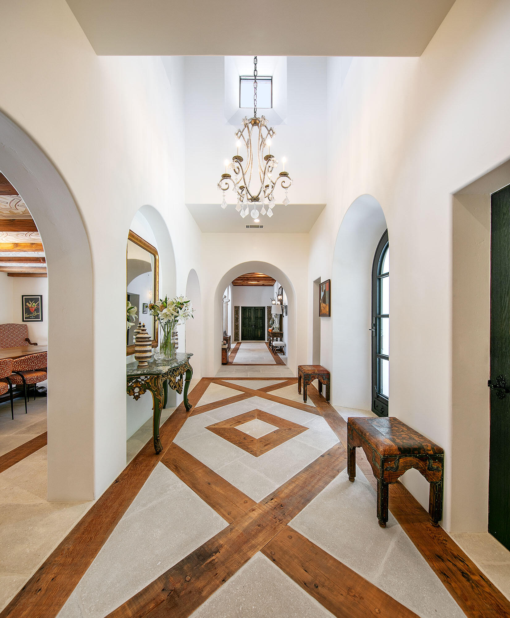 747 Via Manana Montecito, CA 93108 - Photo 8 of 49 a living room with furniture a fireplace and a chandelier