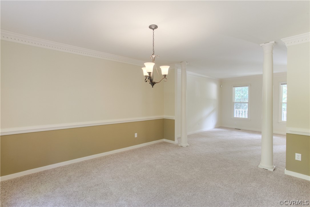 9200 Cattail Road Chesterfield, VA 23838 - Photo 8 of 37 an empty room with chandelier fan and windows