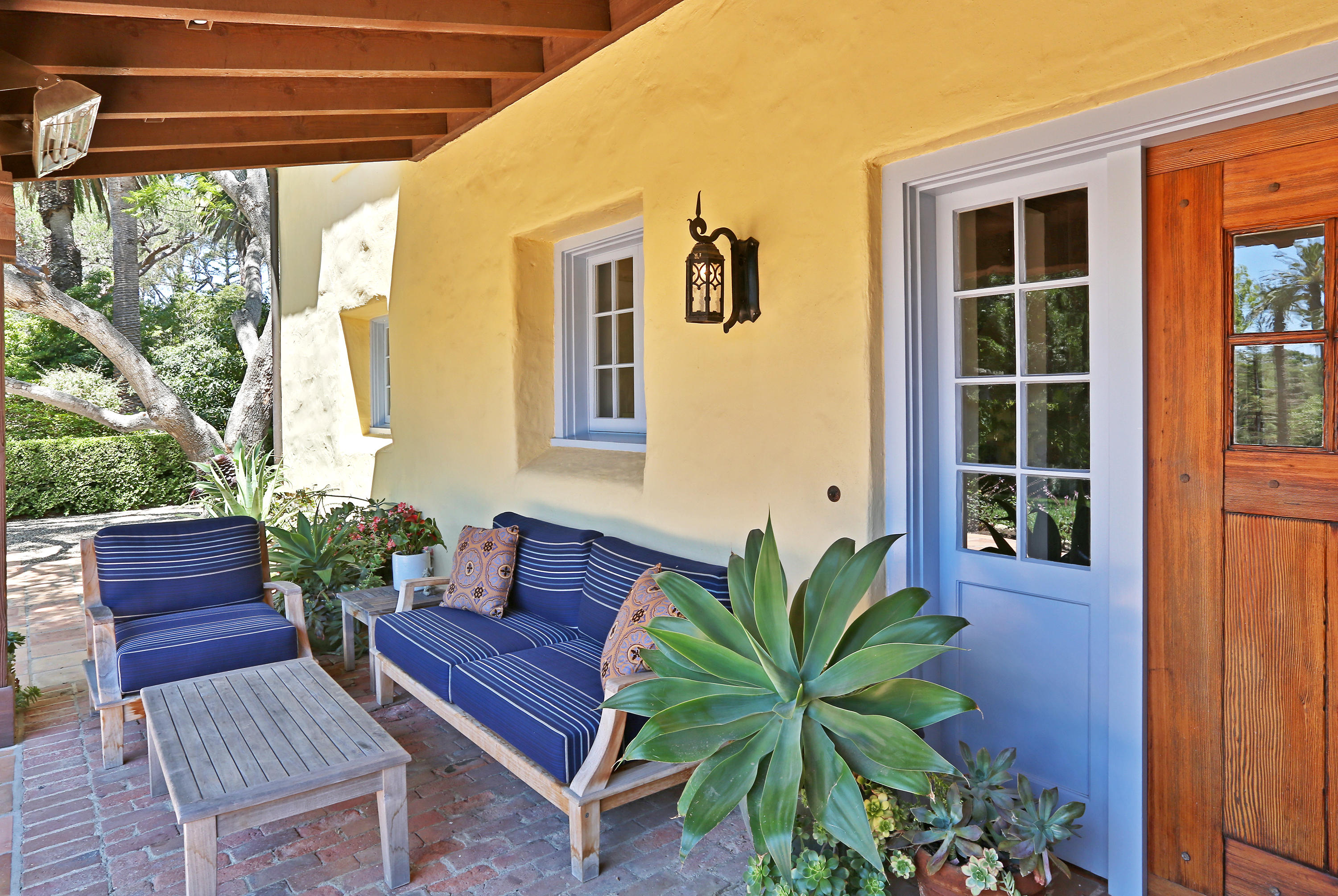 1420 East Valley Road Montecito, CA 93108 - Photo 3 of 17 a view of outdoor seating space with furniture and garden view