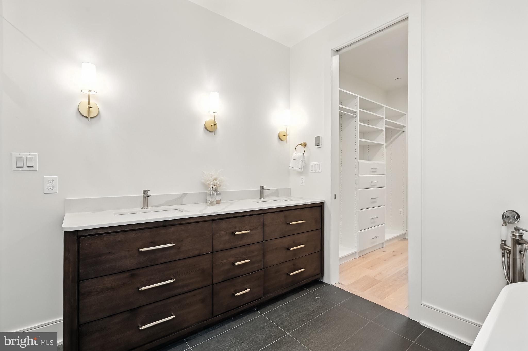 3622 S Street Northwest Washington, DC 20007 - Photo 22 of 53 Elegant dual vanity in primary bath