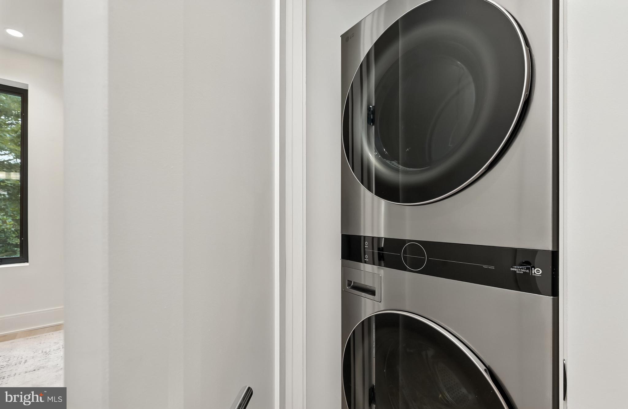 3622 S Street Northwest Washington, DC 20007 - Photo 29 of 53 2nd floor laundry closet w/ stacked LG appliances
