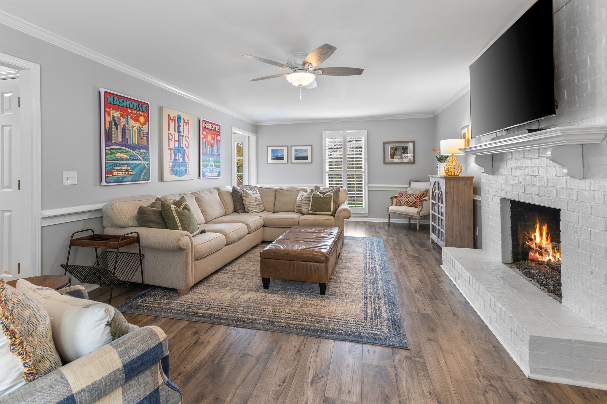 1517 Pinkerton Road Brentwood, TN 37027 - Photo 13 of 49 a living room with furniture and a fireplace