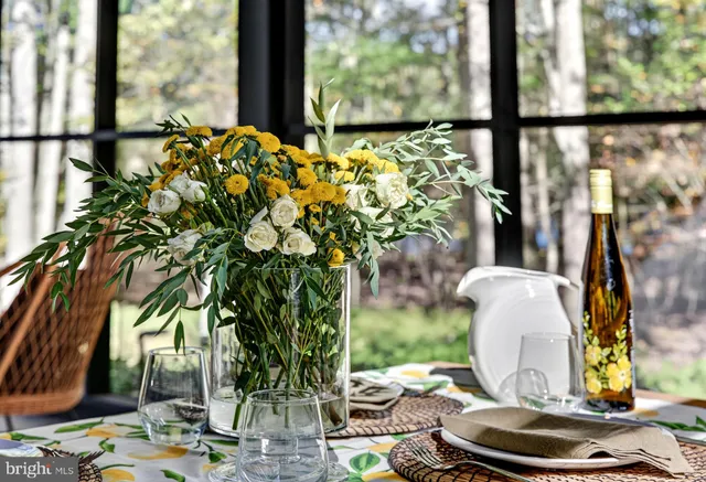 a view of a terrace with outdoor seating