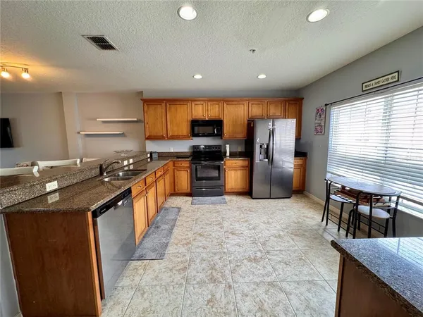 a kitchen with lots of counter space