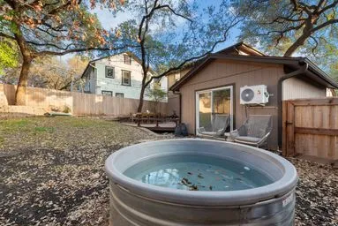 a house view with a outdoor space