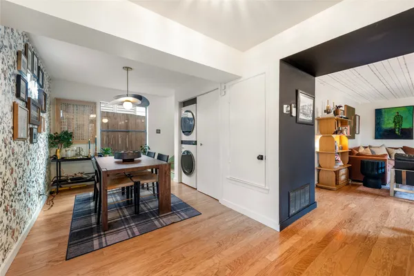 a view of a livingroom and dining room
