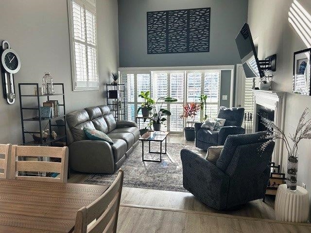 4396 Baldwin Avenue, Unit 82 Little River, SC 29566 - Photo 2 of 31 Family Room area with a towering ceiling and wood finished floors