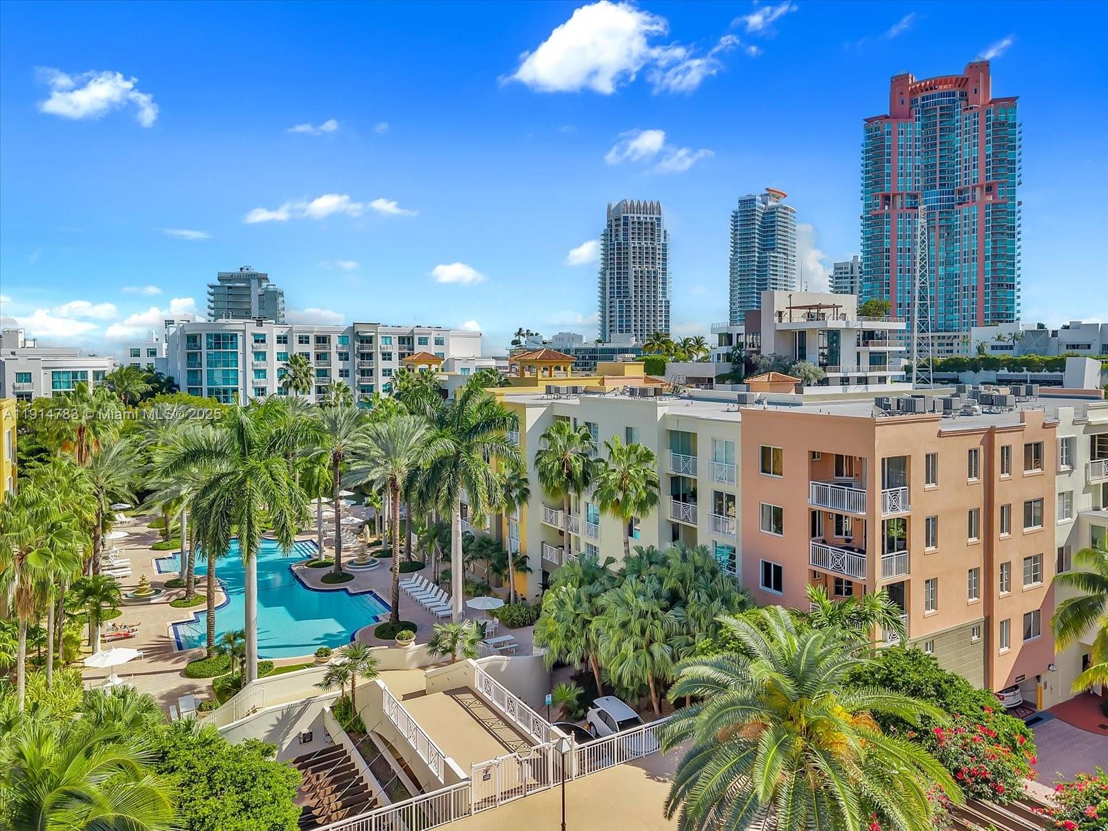 a view of a city with tall buildings