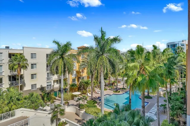 a view of a yard with palm tree