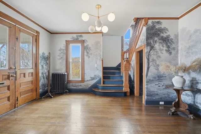 a view of an entryway with staircase