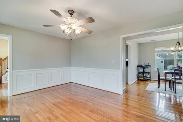 a view of livingroom with wooden floor