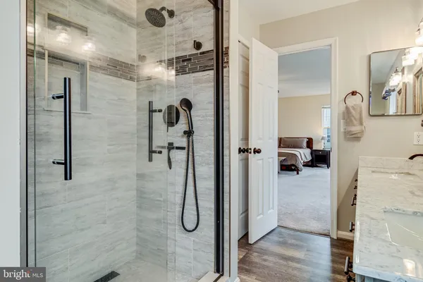 a bathroom with a shower