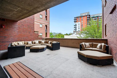 a city view with tall buildings