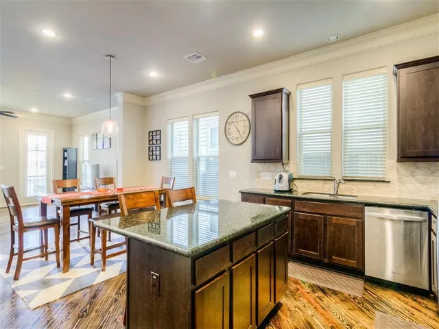 a kitchen with lots of counter top space