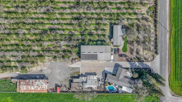 a view of a street with an ocean beach