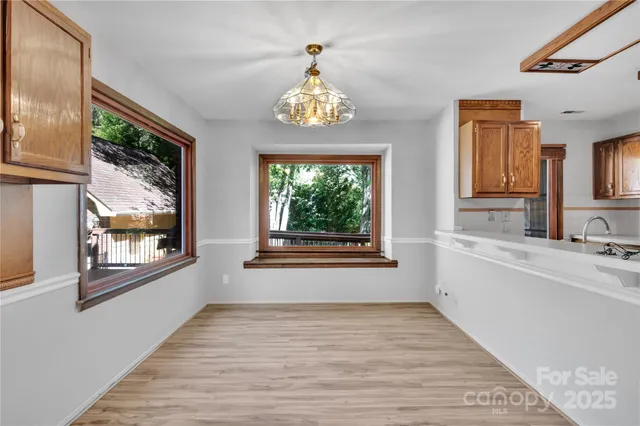 a living room with a large window