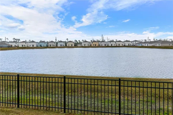 a view of a lake from a floor