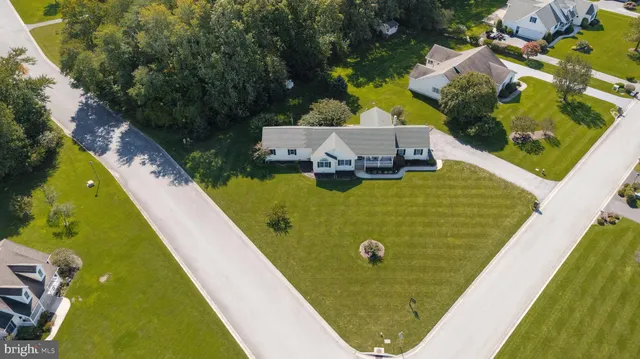 an aerial view of a house