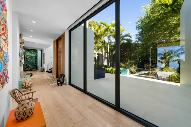 a backyard of a house with lots of green space