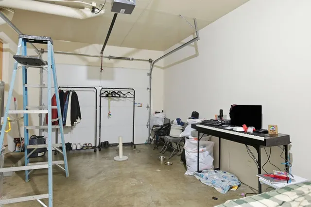 a view of backyard with green space