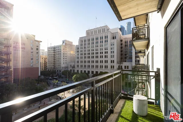 a view of balcony with city view