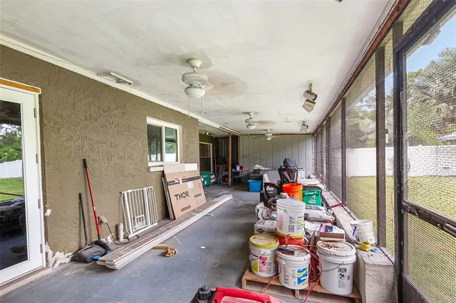 a play room with furniture and a window