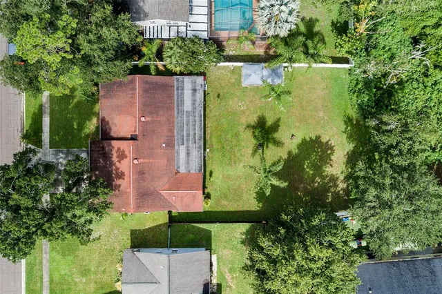 an aerial view of a house