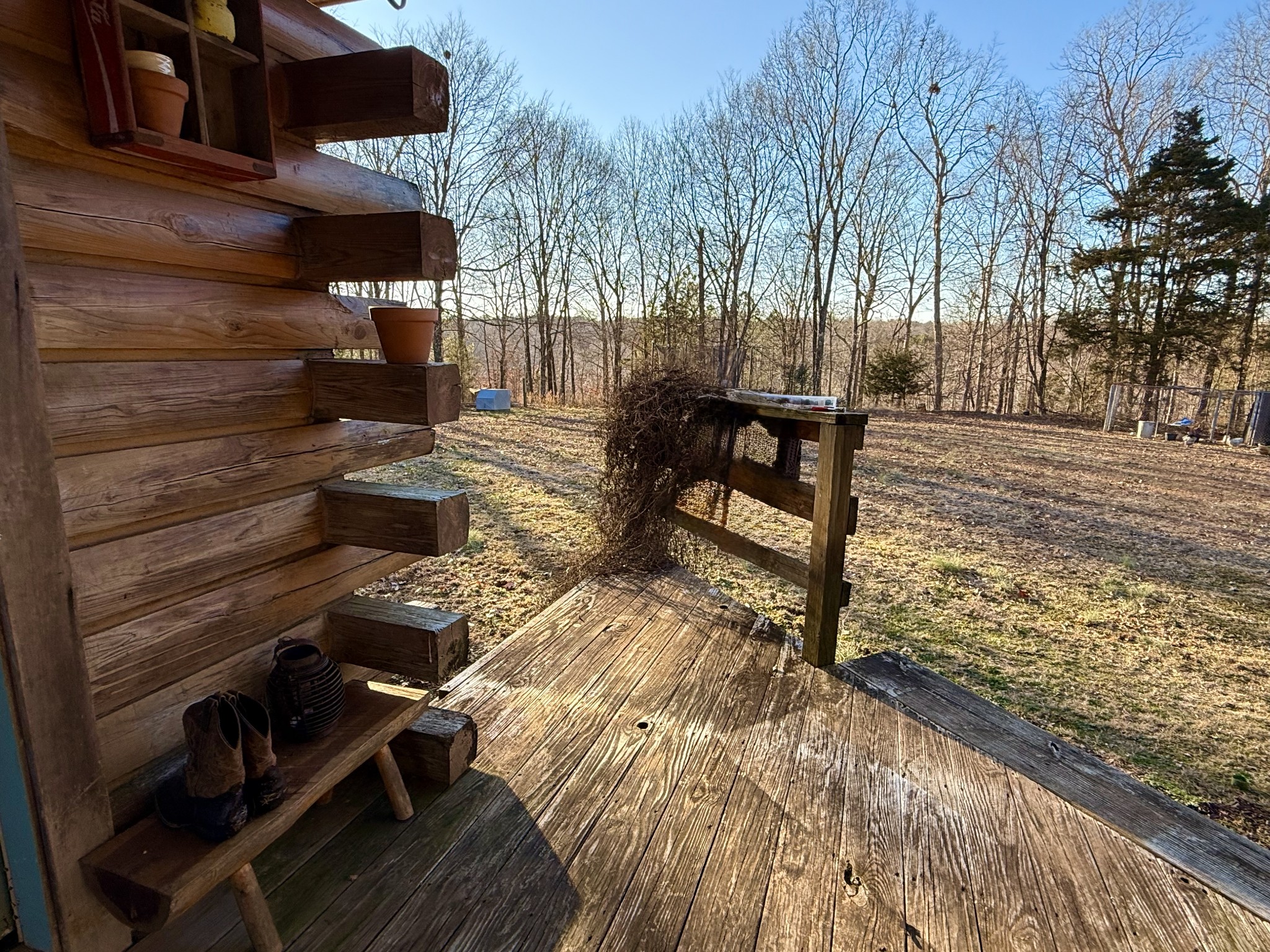 6843 Rabbit Creek Road Buchanan, TN 38222 - Photo 50 of 61 a view of a bench on wooden floor