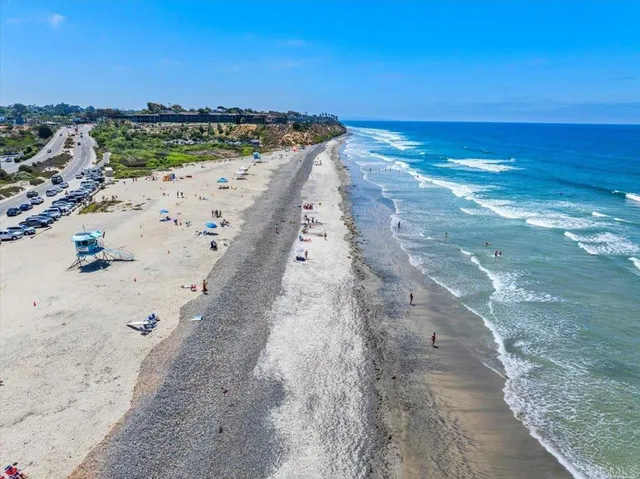 a view of an ocean beach