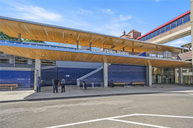 a view of a building with a street