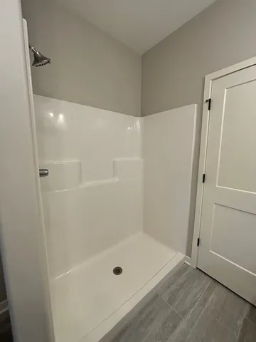 a bathroom with a tub