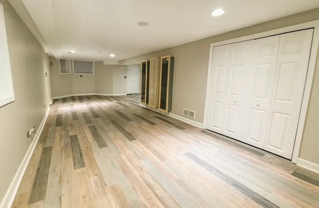 a view of entryway with wooden floor