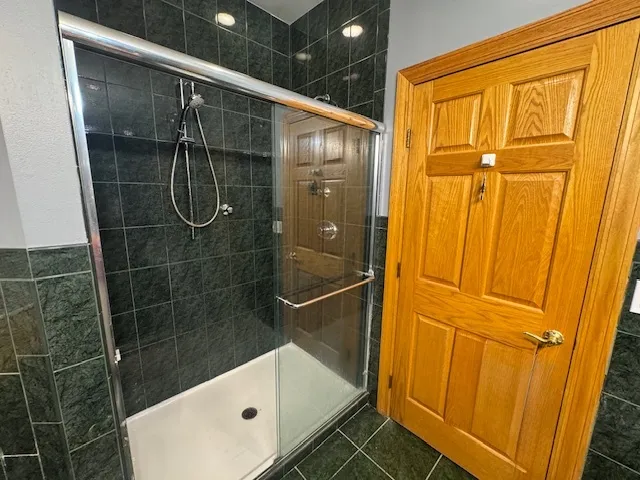 a bathroom with a shower