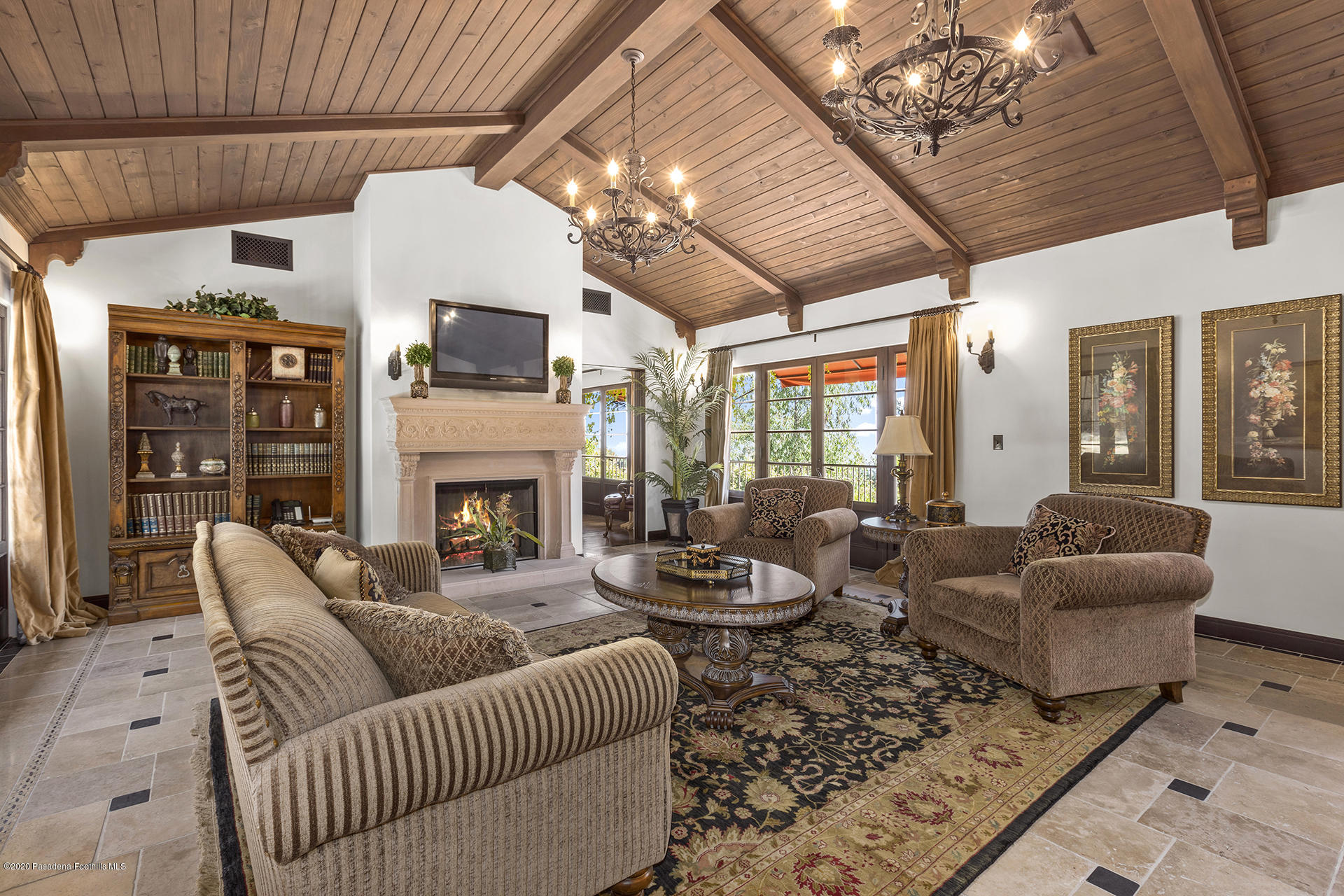 2288 Villa Heights Road Pasadena, CA 91107 - Photo 60 of 78 a living room with furniture and a fireplace