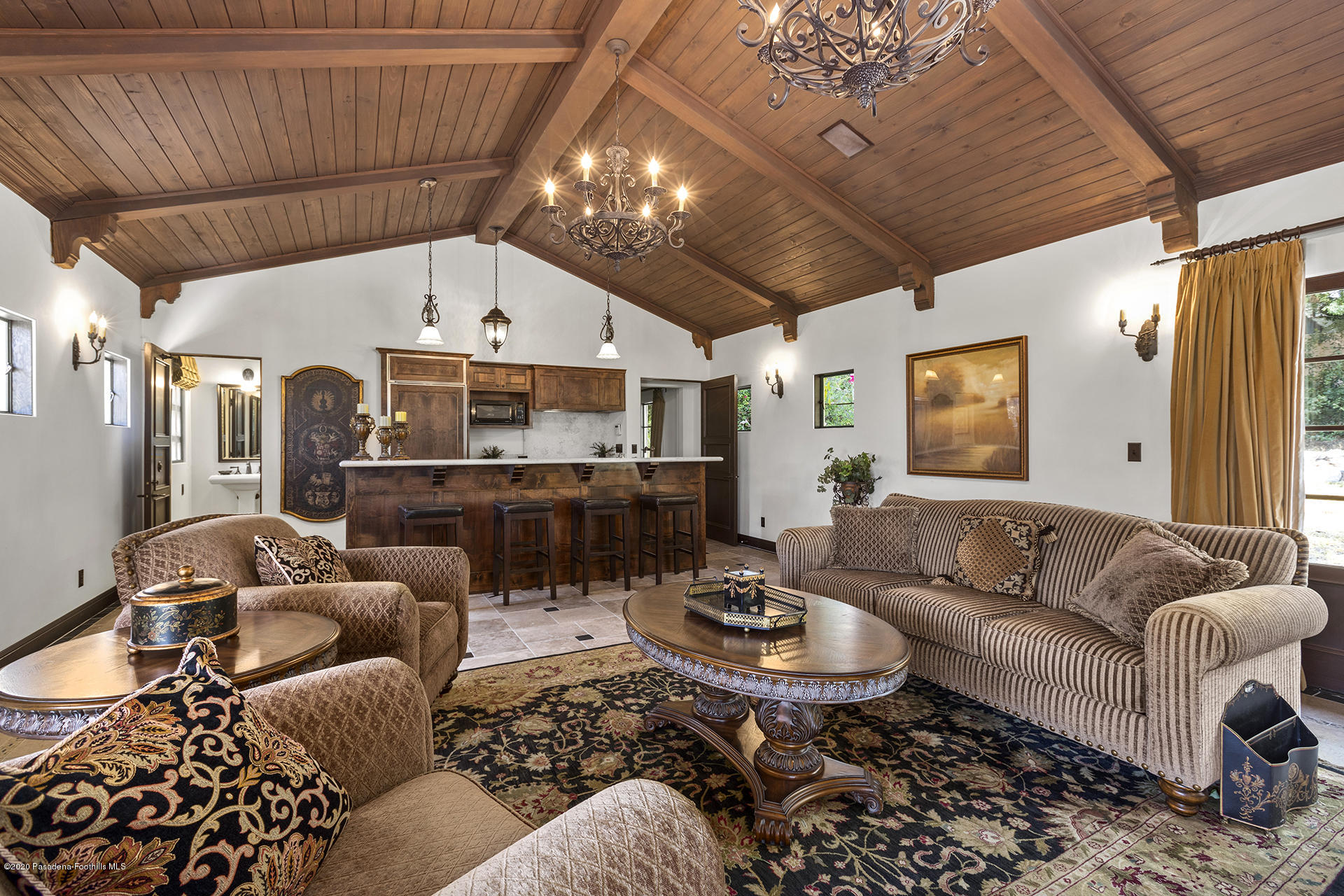 2288 Villa Heights Road Pasadena, CA 91107 - Photo 61 of 78 a living room with furniture a rug and white walls